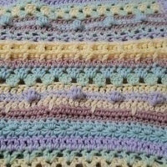 33"x34" Striped Baby Blanket, Sampler Stitch Baby Blanket, Colorful Throw - Picture 16 of 16